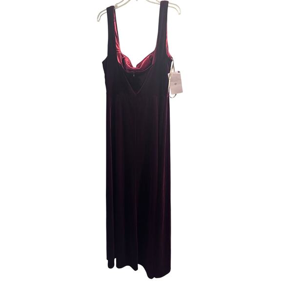 Jenny Yoo Burgundy Velvet Size 24 Ball Gown BHLDN Retail $200 - Picture 3 of 15